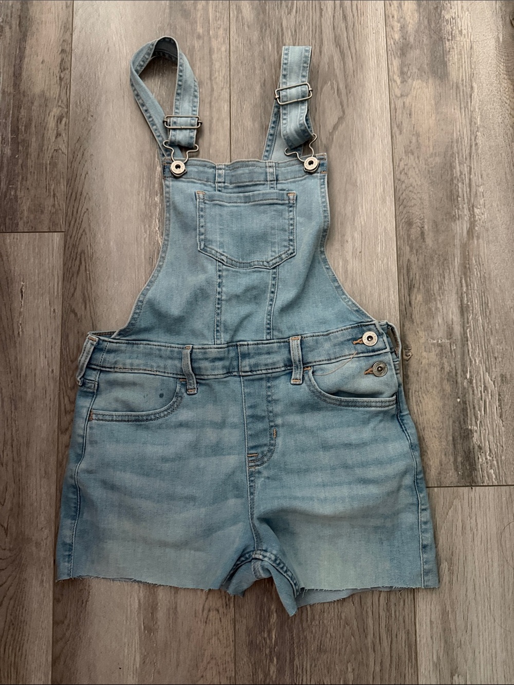 abercrombie kids light blue denim overalls